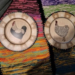 Two Warren Kimble Chicken Plates
